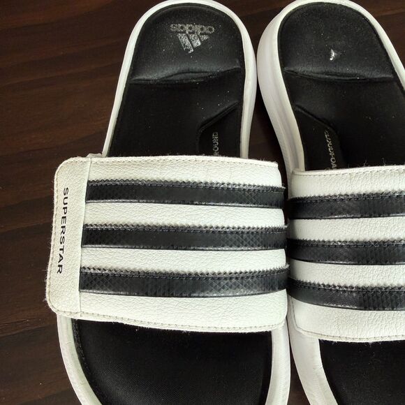 Size 6 - Adidas 5G Superstar Slides/Sandals RARE White/Black Men AC8702 - Picture 2 of 14